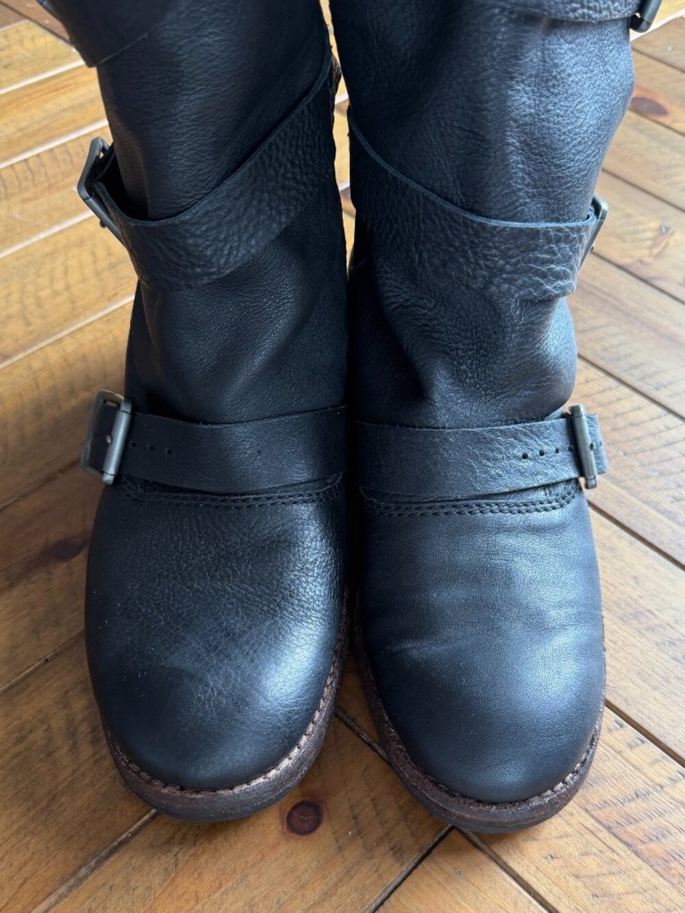 LEATHER BUCKLE ANKLE BOOTS KATE MOSS X ZARA SIZE EU 39 / US 8 - Picture 9 of 12